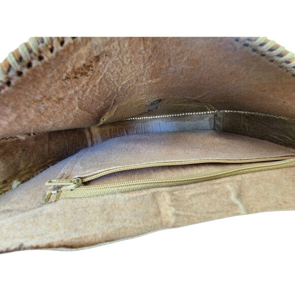 Handmade Purple Funky Faux Leather Western Boho Buckle Shoulder Purse - Picture 4 of 9